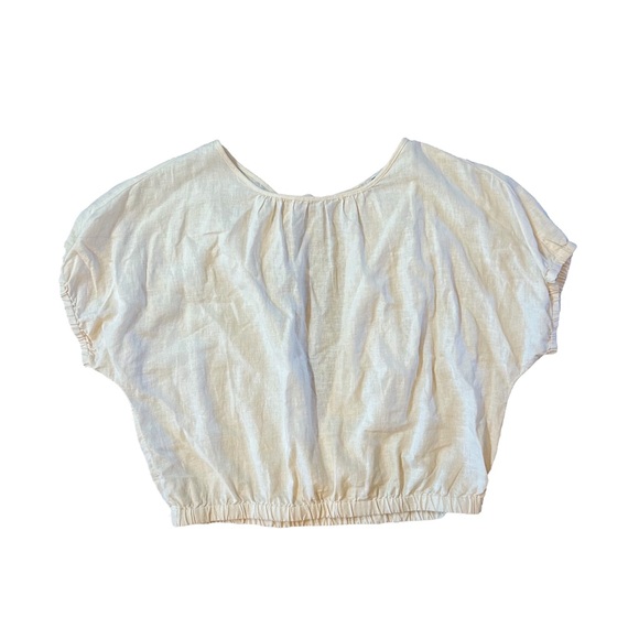 MADEWELL Linen- Blend Michele Bubble Backless Top - Picture 3 of 6